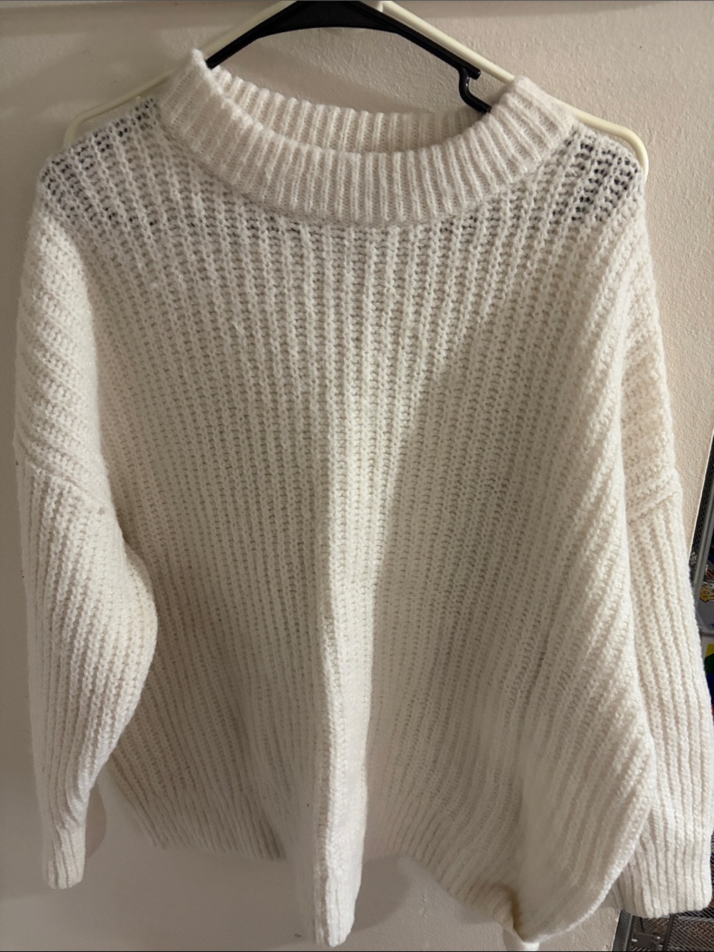 Old Navy Off-White Ribbed Crewneck Sweater